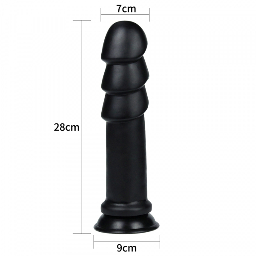 Анальный плаг гигант "King Sized Anal Ripples 11.25", Чёрный