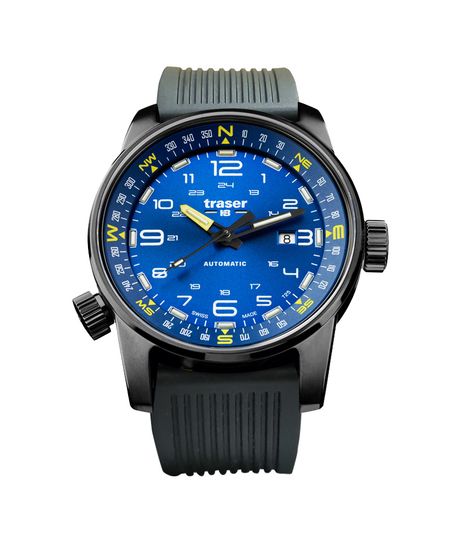 Швейцарские тактические часы Traser P68 Pathfinder Automatic Blue 107721 (каучук)