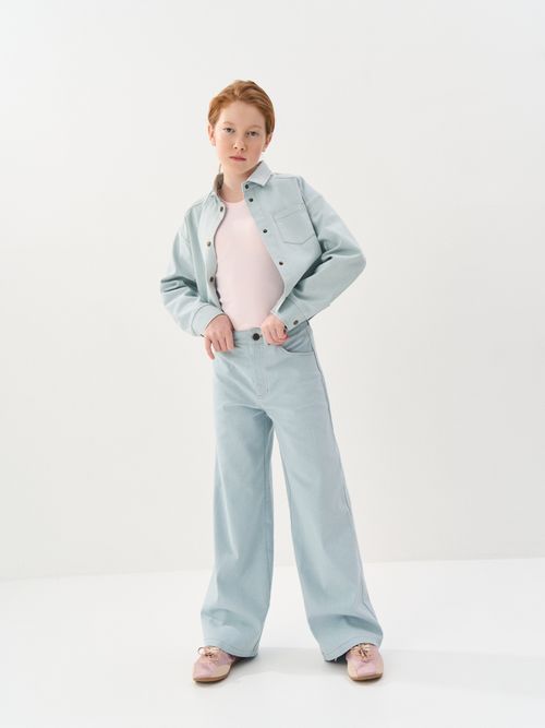 Рубашка джинсовая укороченная 