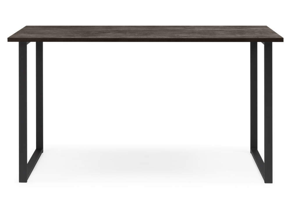 Стол деревянный Woodville Лиман 117 х 77 бетон темный, черный матовый, ножки черные