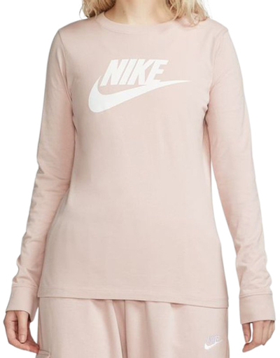 Женская теннисная футболкаNike Swoosh Essential Long Sleeve Icon Futura - Pink
