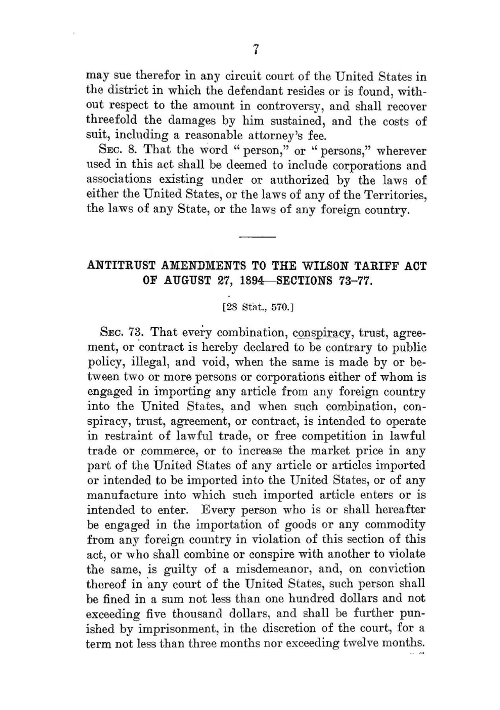 The Sherman antitrust law with amendments and list of decisions thereunder or relating thereto | сборник