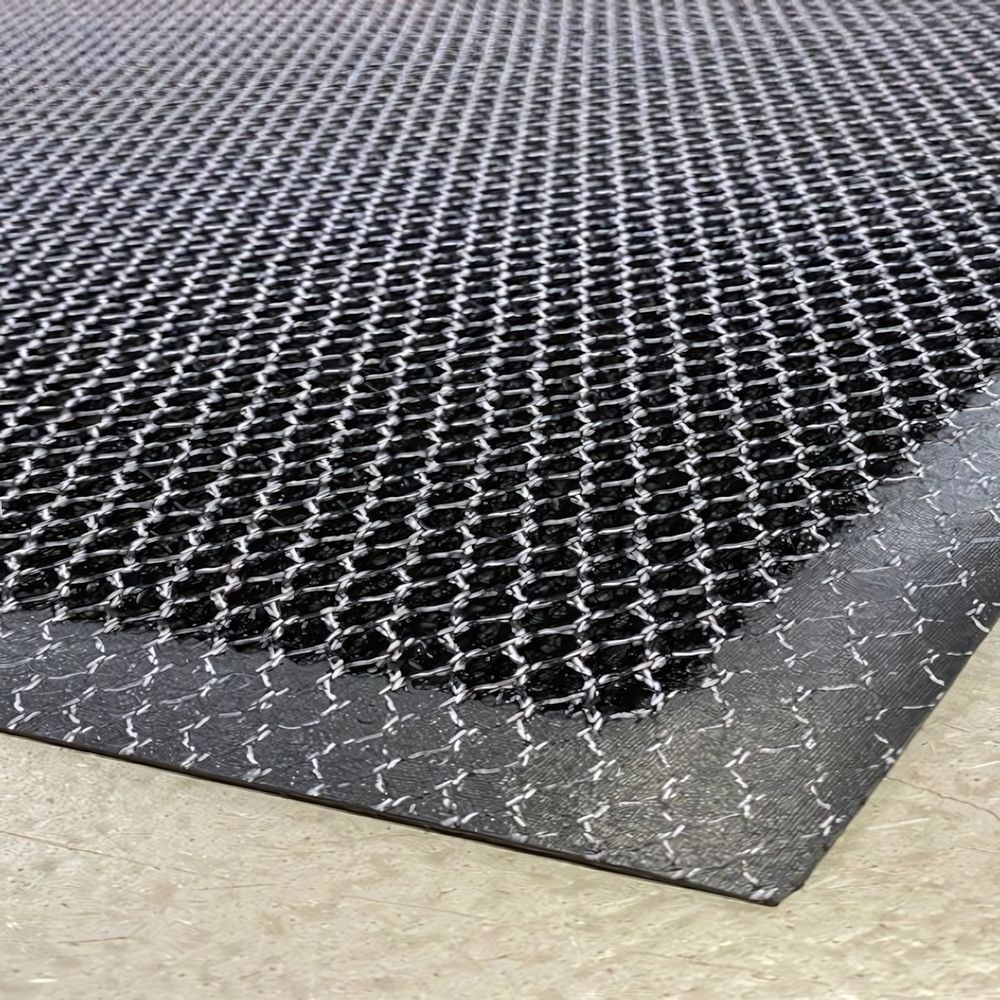 Коврик придверный КОЛЬЧУГА 45х75см. black+gray