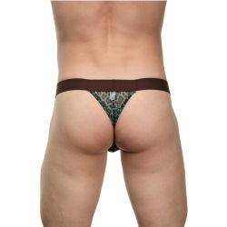 Мужские трусы тонги леопардовые голубые LaBlinque LB15730