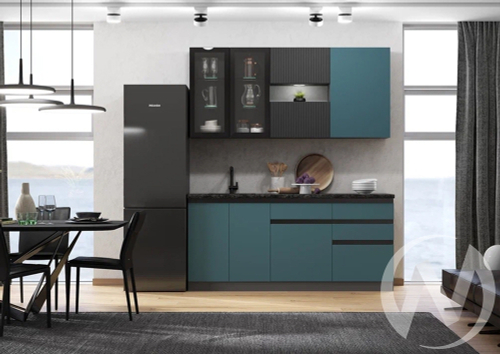 Кухня Техно-6 2;0м (графит/атлантик софт; графит софт/кастилло темный)