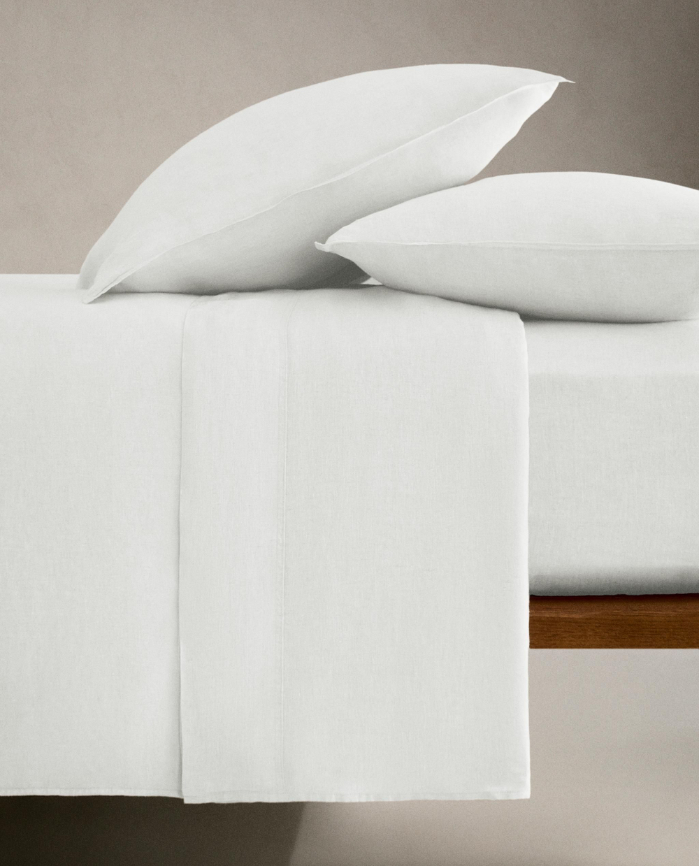 Zara Home - Простыня из постиранного льна, высота 30 см (160 г / м2), белый, 160х200х30 см