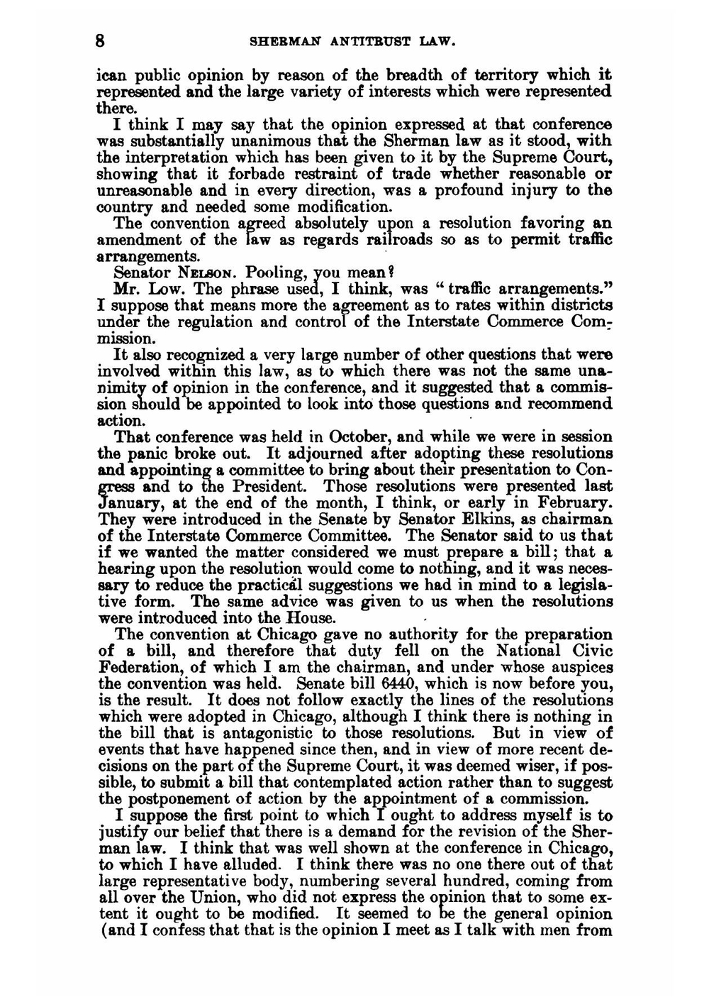 Amendment of Sherman Antitrust Law | сборник