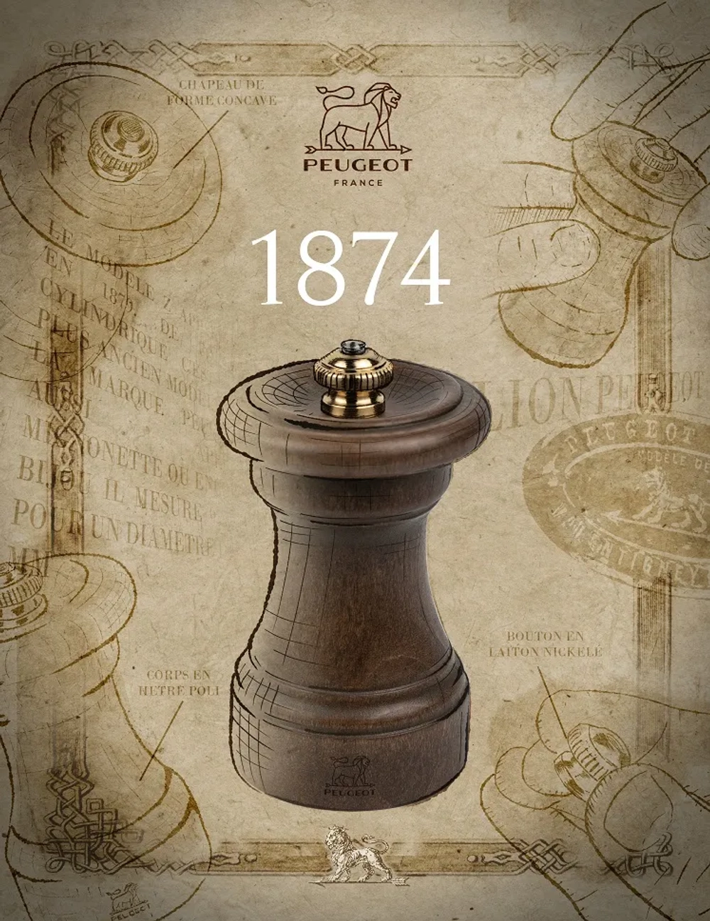 Peugeot Антикварная мельница для соли Bistro 1874 12 см EAN 4006950044886