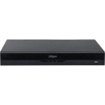 16-канальный IP-видеорегистратор Dahua c PoE до 448Мбит/с; 2 SATA III до 20Тбайт; 1 HDMI (8K), 1 VGA; 1 RJ45 1000Мбит/с, 8 RJ45 100Мбит/с (PoE/PoE+, до 130Вт, поддержка ePoE);трев