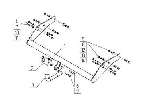 Фаркоп для UAZ Cargo/Profi (шар тип А) (без электрики) (паспорт и сертификат) AvtoS.UAZ-09