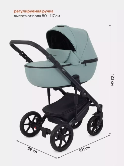Коляска универсальная 3 в 1 Mowbaby Opus/экокожа