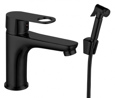 043551-C Смес. од. для раковины с под. гиг. лейки (ЧЕРНЫЙ) ViEiR (10/1шт)