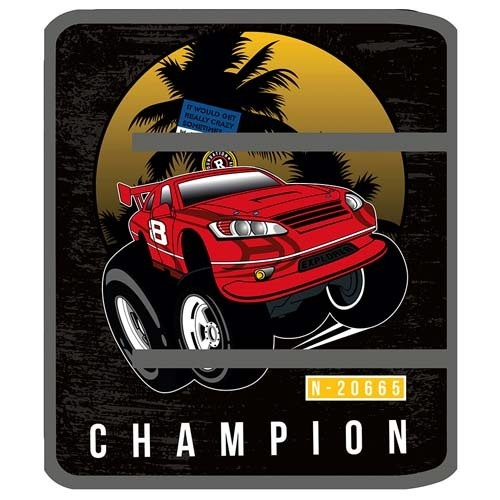 Папка для труда А4 с вкладышем молния вокругпластик "Красный джип" ПЧЕЛКА ПТР-1