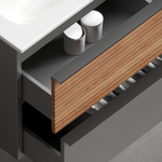 Тумба подвесная Sancos Delta, Дуб красный/графит 995х445х500, под раковину