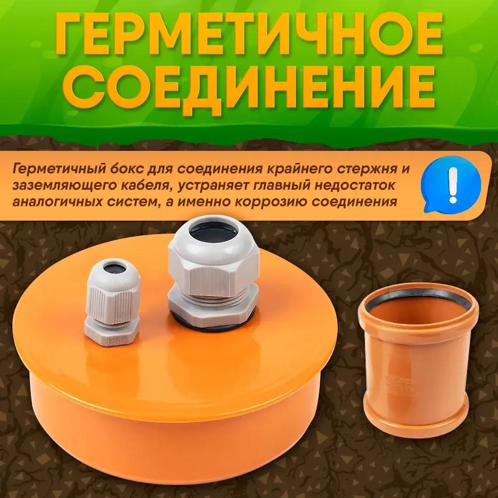 Комплект заземления для дома 6м из ОЦИНКОВАННОЙ стали d14