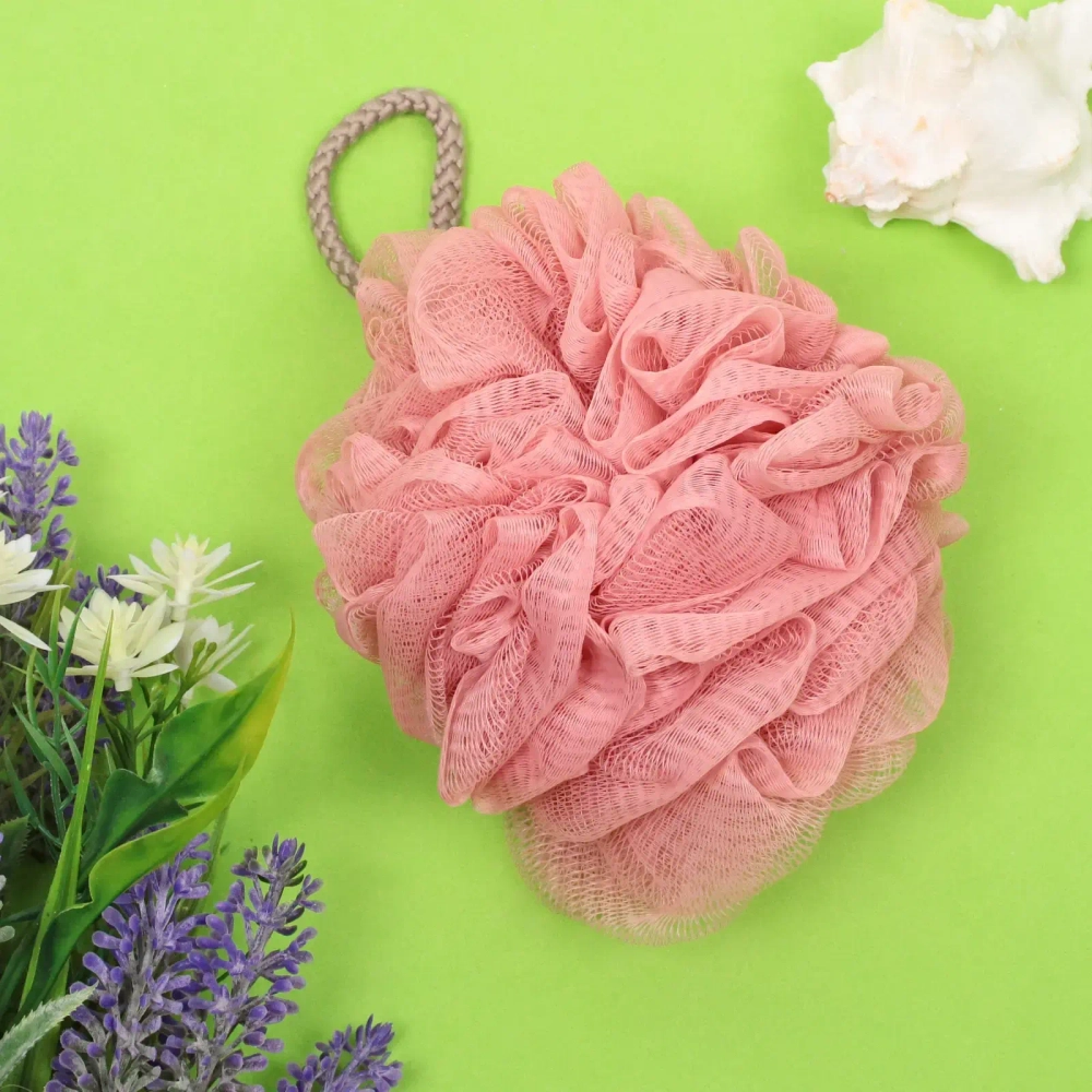 Мочалка нейлоновая «Premium - LOFT», цвет розовый, D-12см, 50гр