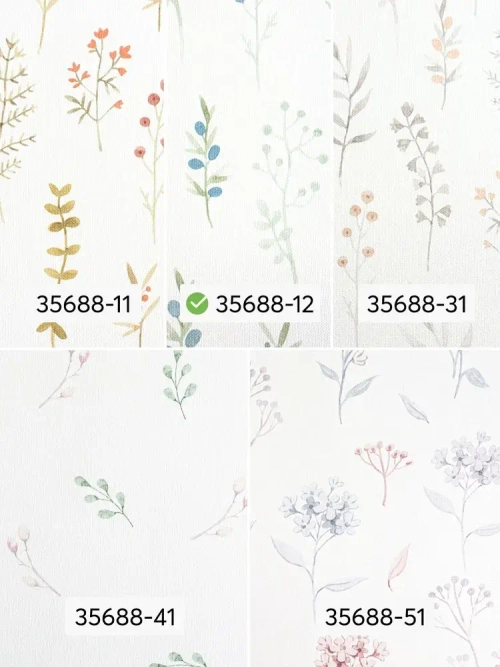 Обои флизелиновые Provance (Moda Interio), прованс веточки сине-зеленые, для прихожей, метровые