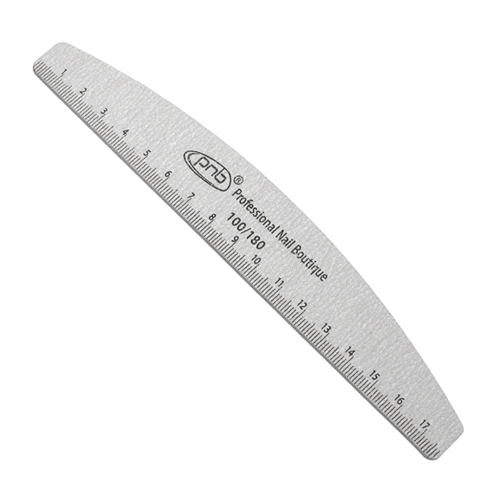 Пилка-линейка PNB для ногтей 100/180 полукруг Nail file-line semicircle