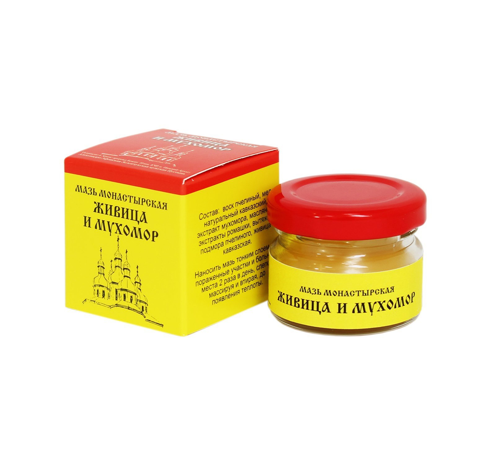 Мазь Монастырская "Живица и Мухомор". Архыз Премиум Стекло 28 мл.