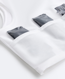 Oysho Майка Compressive с прозрачными деталями, белый