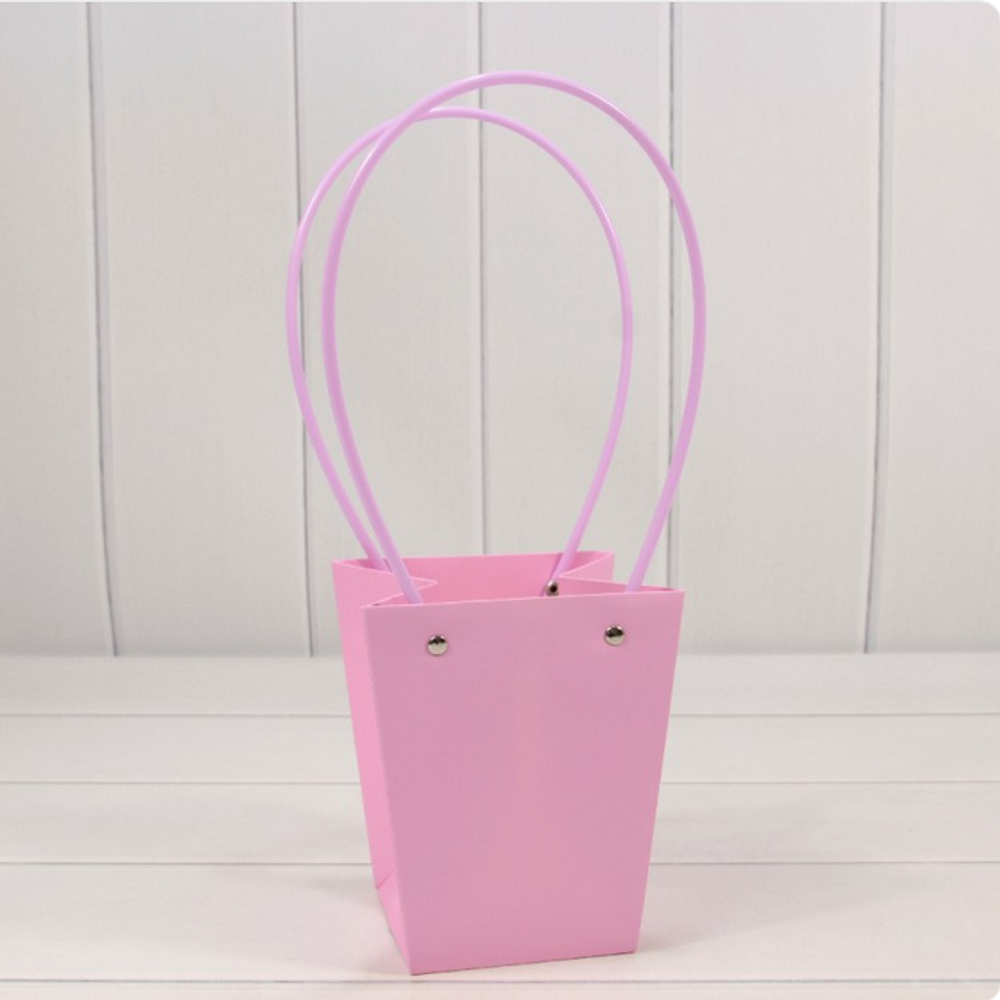 Пакет подарочный 15,5х13х9,5 Ваза для цветов (Розовый)