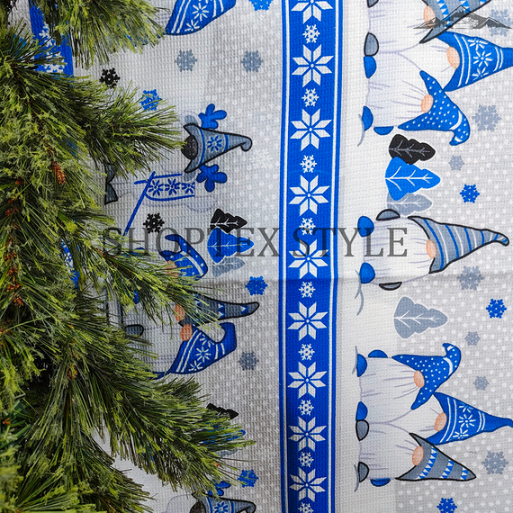 Вафельное полотно &quot;Гномы&quot; | ш.50 см | 170 г/м² | хлопок-100%