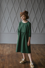 Платье  family look детское - зеленое