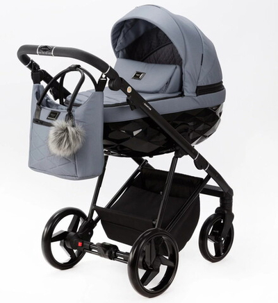 Детская коляска Adamex Quantum 2 в 1 Q-TK19 (Т.СЕРЫЙ)