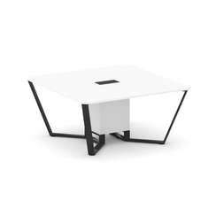 Steel Meet Стол переговорный квадратный KDK-PR.B.SP-08 Белый Бриллиант/Металл Черный 1600*1600*750