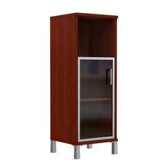 Шкаф-колонка средняя с малой стеклянной дверью в AL-рамке B 421.4(L)  475х450х1286 BORN