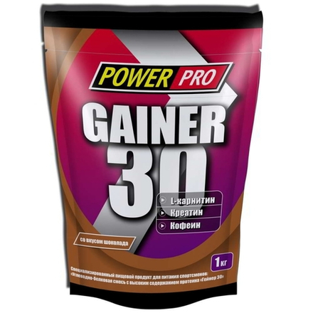 PowerPro Гейнер 30  1 кг. шоколад