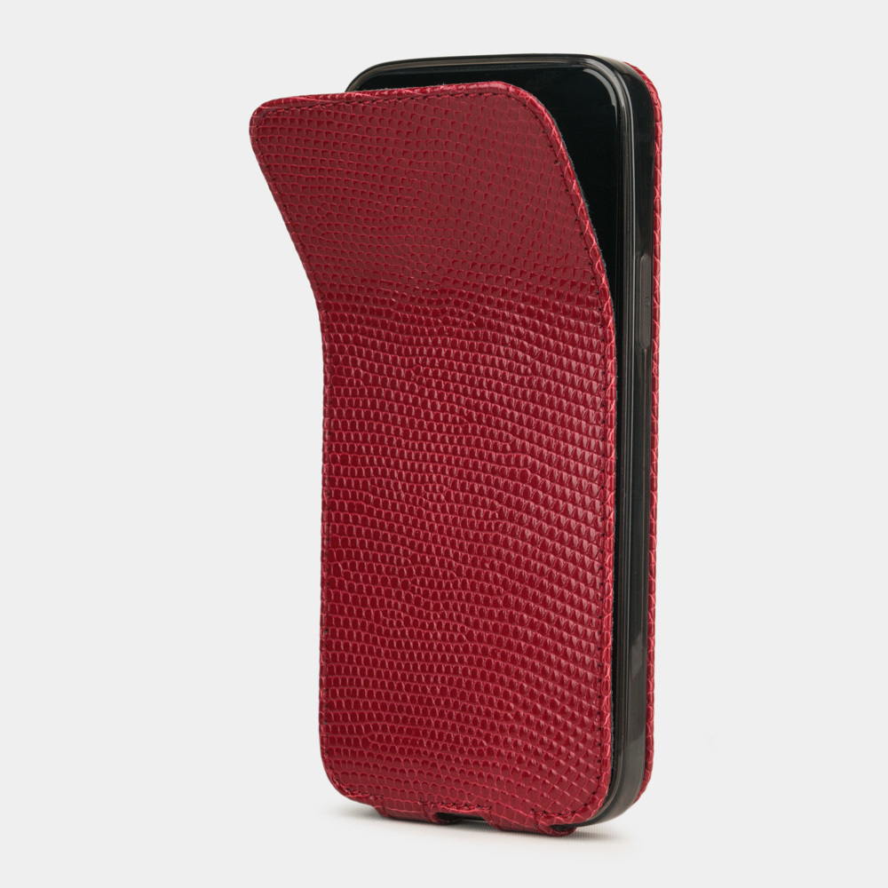 Чехол кожаный для iPhone 12/12Pro красного цвета