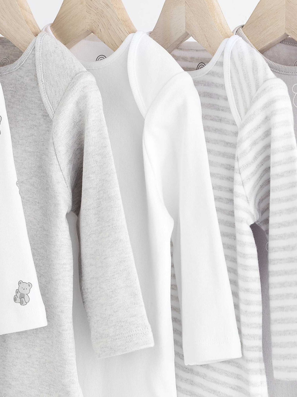 Боди с длинным рукавом для малышей Next K79-966, 5 шт., Белый, Серый