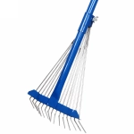 Грабли веерные проволочные 15 зубьев раздвижные с металлической ручкой 12300*170мм