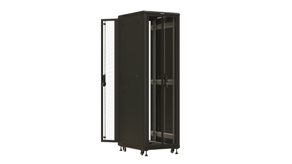 Шкаф напольный 19", 42U Hyperline TTBR-4262-DD-RAL9004