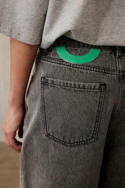 Джинсы (Как у Керри), серые с необработанным низом