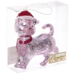 Ёлочная игрушка «Кошка в колпачке» 9*3,5*10 см, Розовый