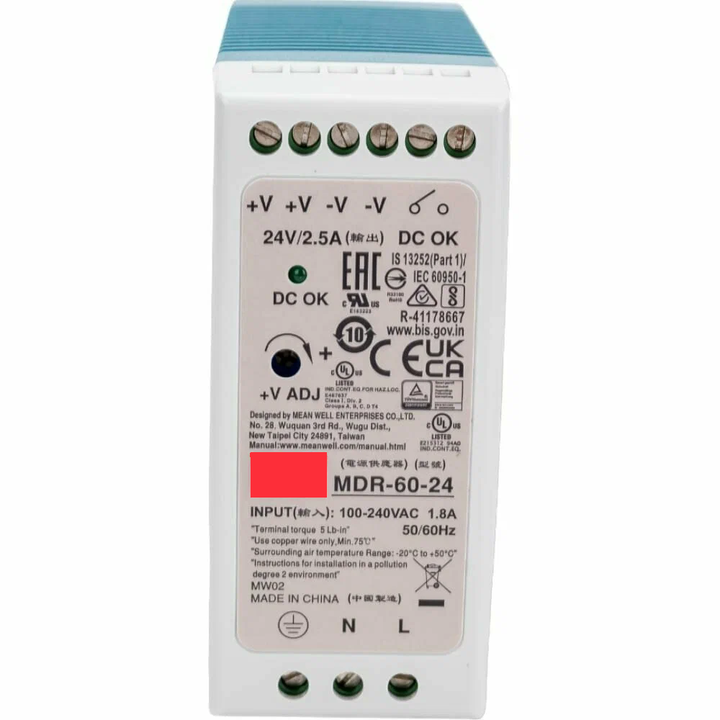 Источник питания AC/DC MDR-60-24 на DIN-рейку