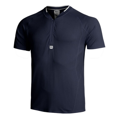 Мужское теннисное поло Wilson Players Seamless Zip Henley 2.0 T-Shirt Men - Blue