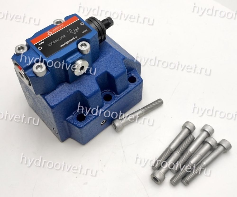 DZ30-2-5X/200 - Клапан последовательности непрямого действия Ду32, с обратным клапаном с давлением регулировки до 200 бар, каналы управления X и Y - внутренние