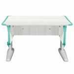 Стол-парта регулируемый "ДЭМИ" СУТ.43, 1000х550х530-815 мм, серый каркас, пластик аквамарин, рамух белый (КОМПЛЕКТ)