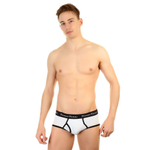 Мужские трусы-брифы с низкой посадкой и черной резинкой (Размер: XXXL) (Цвет: серый)