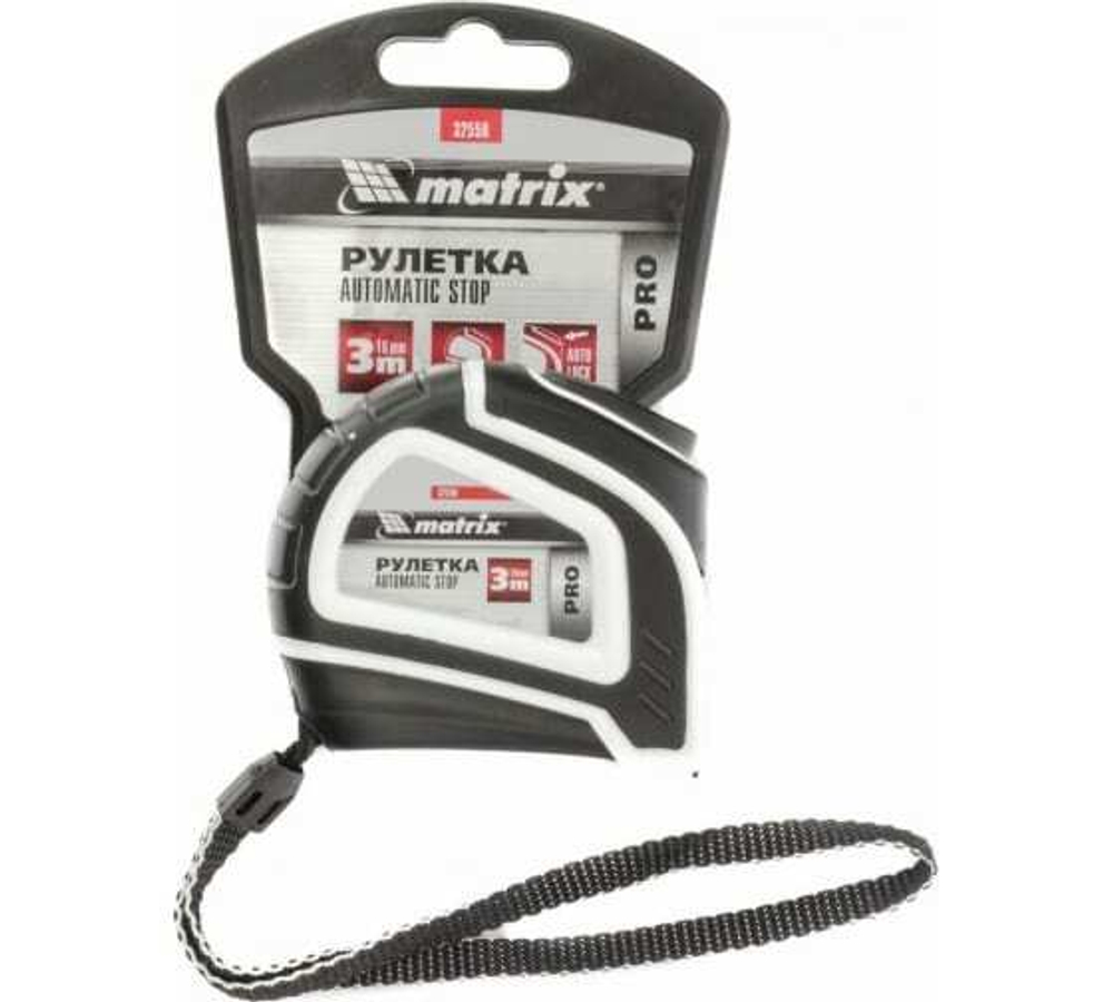 РУЛЕТКА MATRIX AUTOMATIC STOP 3МХ16ММ 32550