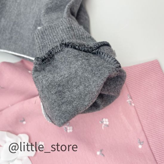 Комплект утепленный для девочки, Пудра/графит