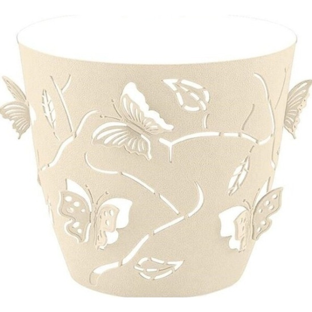 Горшок со вставкой Бабочка (Butterflies) ø17,6 h16,4 см v2,5л Песочно-белый