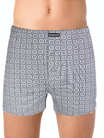 Мужские трусы-боксеры с принтом-геометрией (Размер: XL) (Цвет: серый)