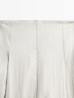 Massimo Dutti Металлизированные брюки из льняной смеси - STUDIO, серебряный