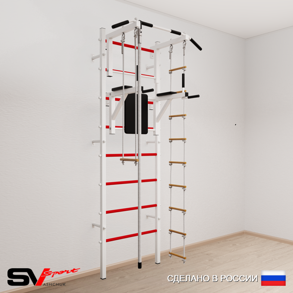 Шведская стенка Sv Sport 577 (Турник стандарт/Брусья/Канат/Лестница/Трапеция)