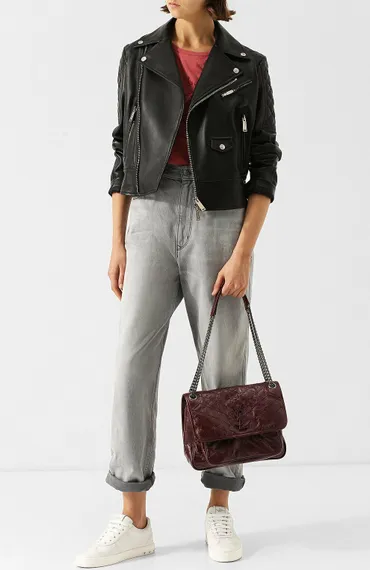 Сумка Saint Laurent Niki Medium бордовый