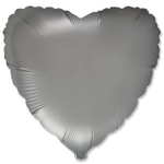 Шар фольгированный Сердце 46 см (Серый)